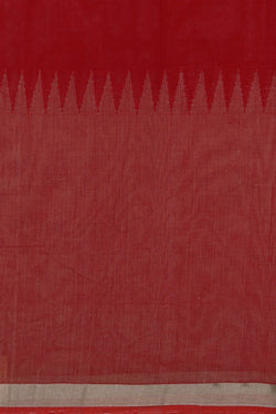 Image of Ponduru Cotton Red Saree