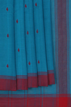 Image of Ponduru Cotton Blue Saree