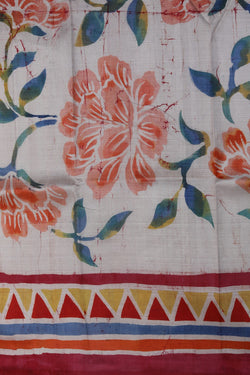 Image of Batik Painted Silk Saree