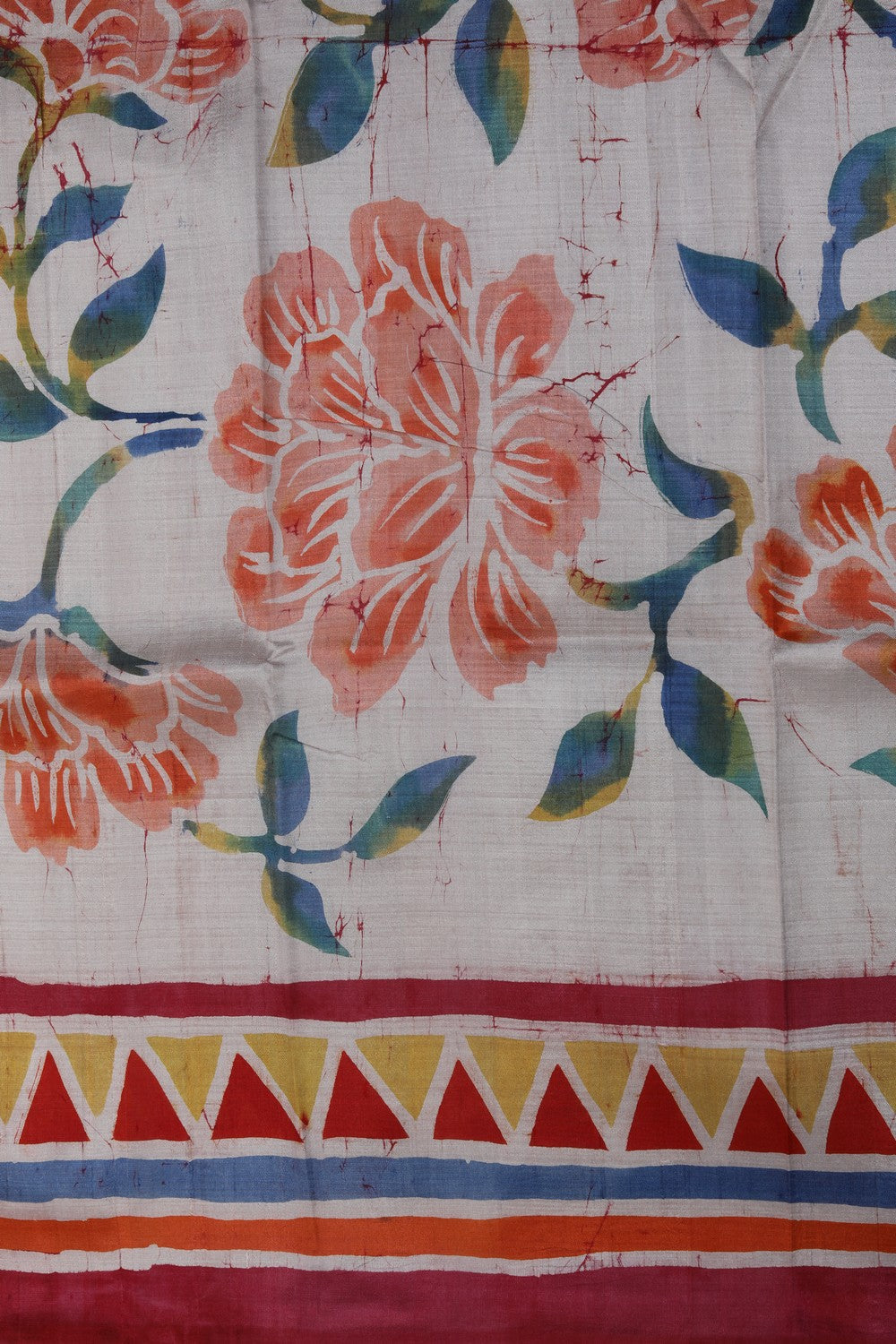 Image of Batik Painted Silk Saree