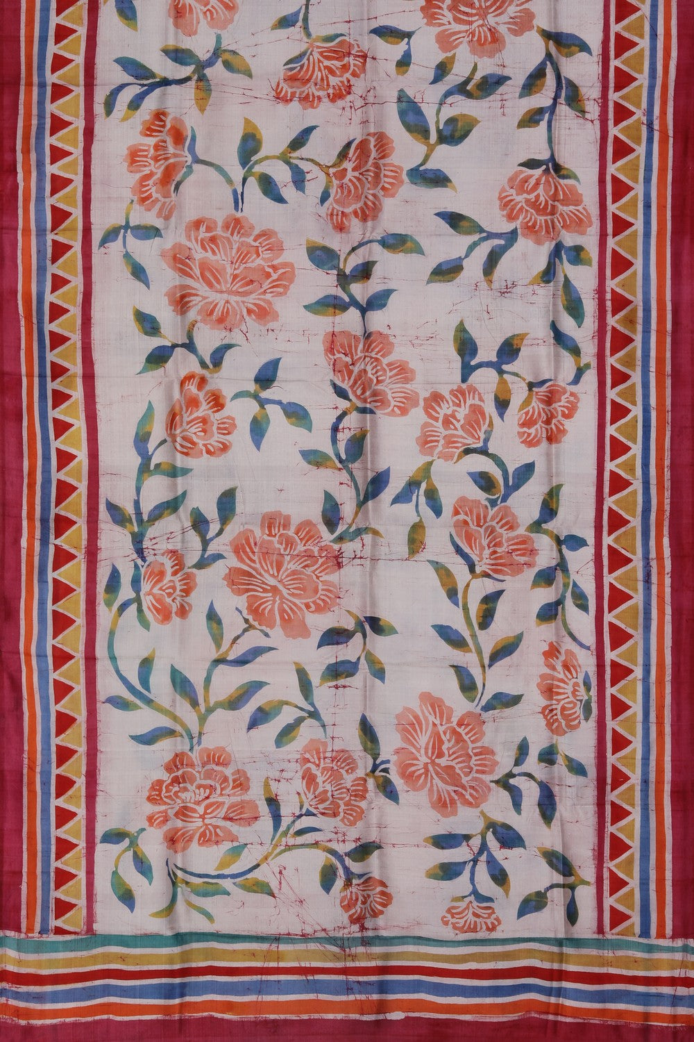 Image of Batik Painted Silk Saree
