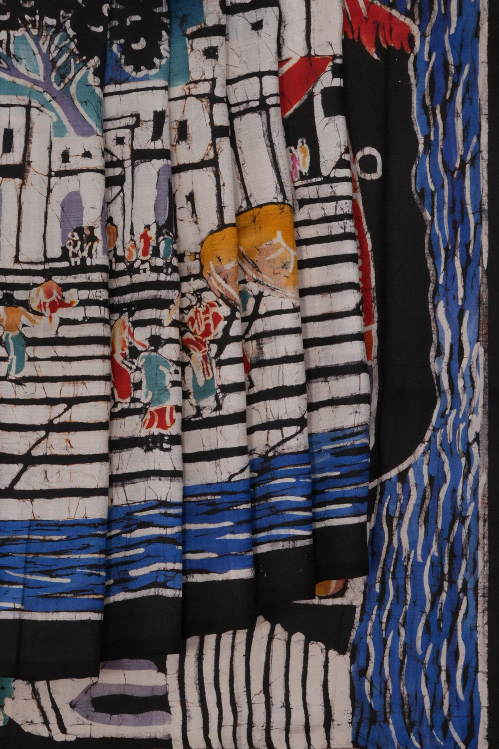 Image of Temple Painted Silk Saree