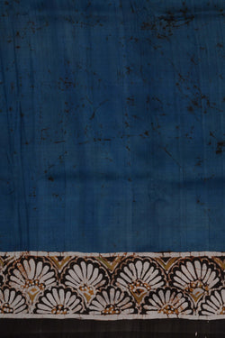 Image of Lotus Painted Silk Saree