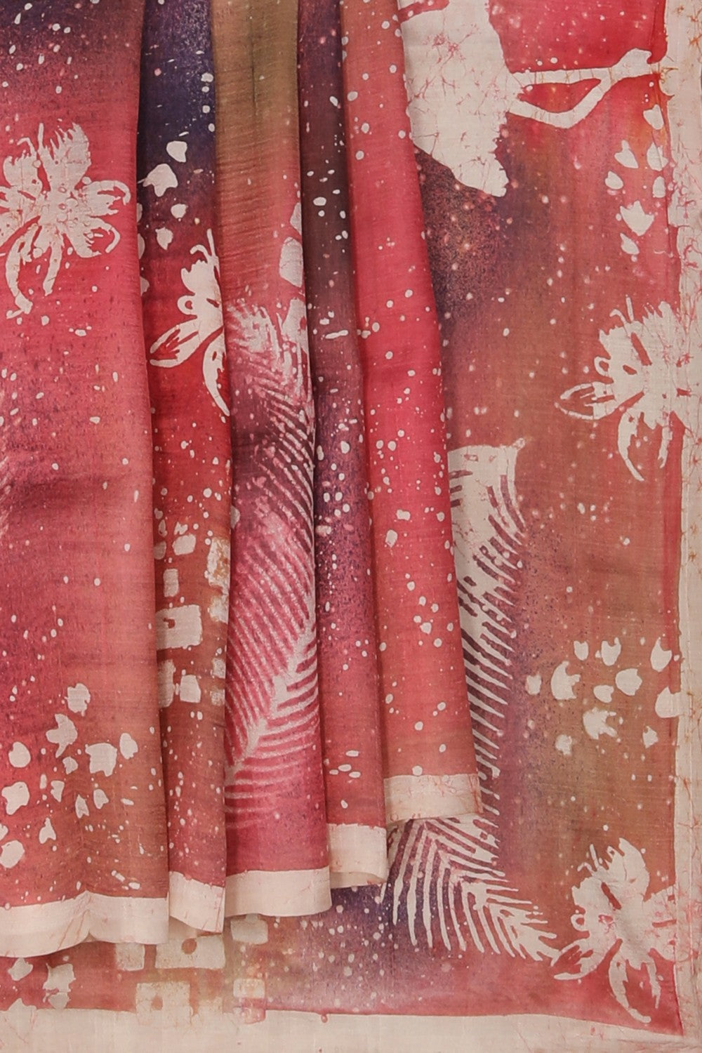 Image of Pink Painted Silk Saree