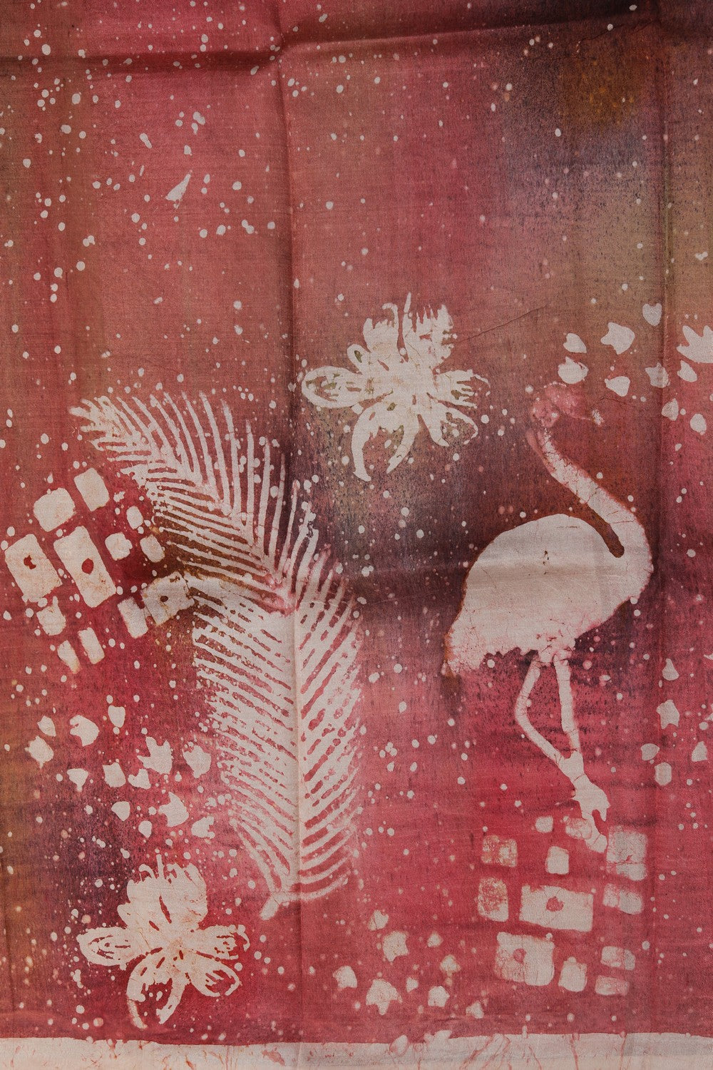 Image of Pink Painted Silk Saree