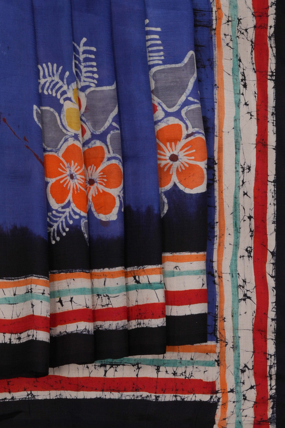 Image of Batik Painted Silk Saree