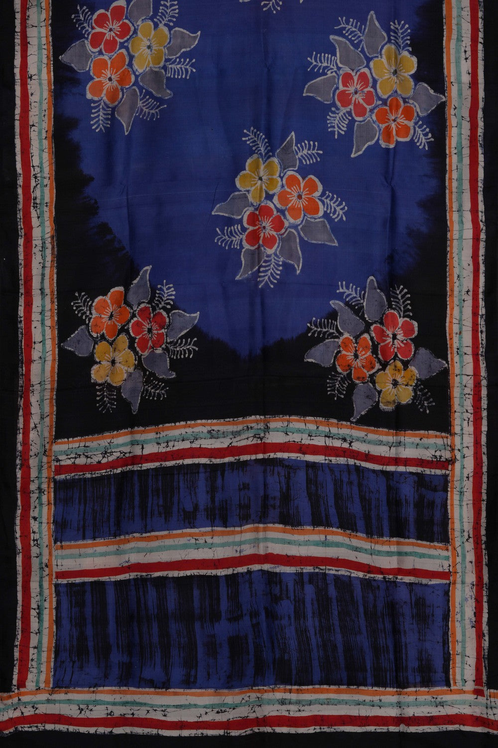 Image of Batik Painted Silk Saree