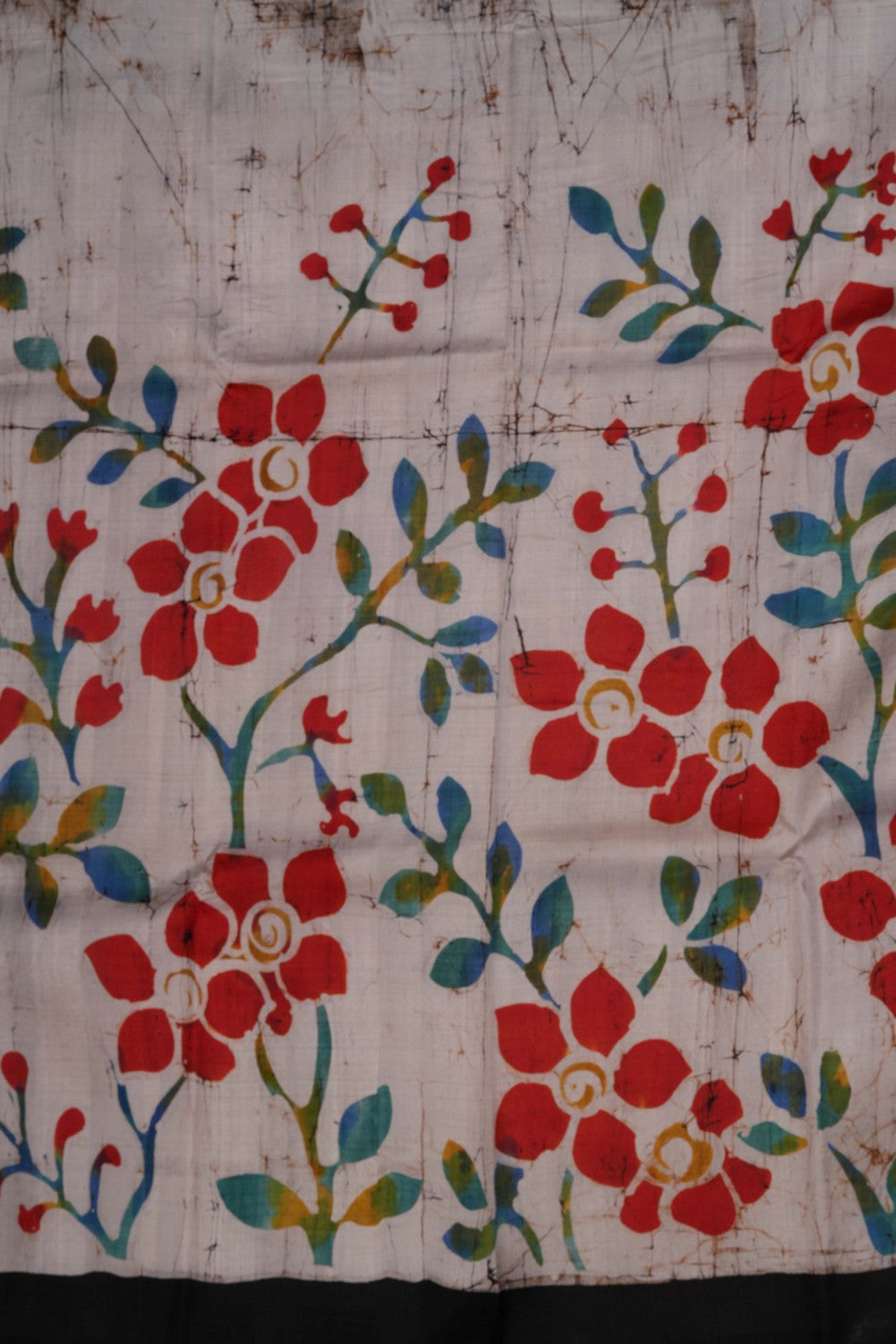 Image of Batik Painted Silk Saree