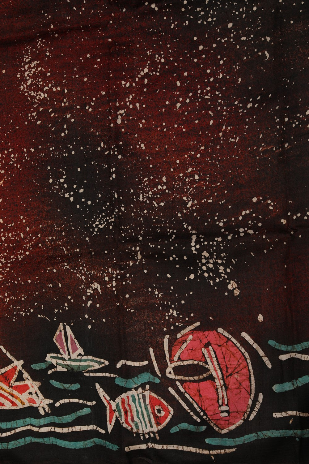 Image of Batik Painted Silk Saree