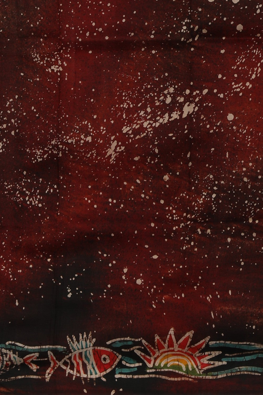 Image of Batik Painted Silk Saree