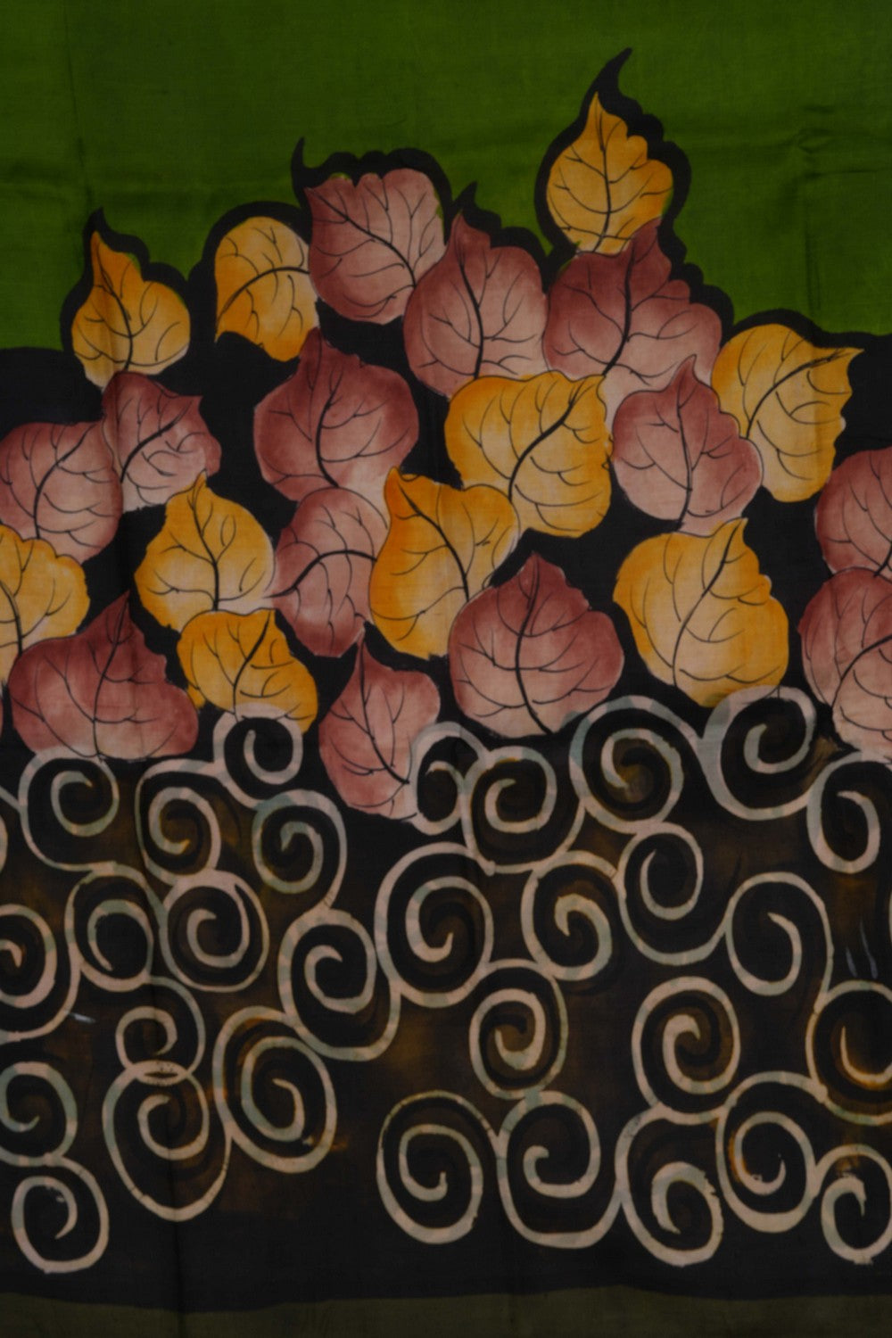 Image of Floral Painted Silk Saree