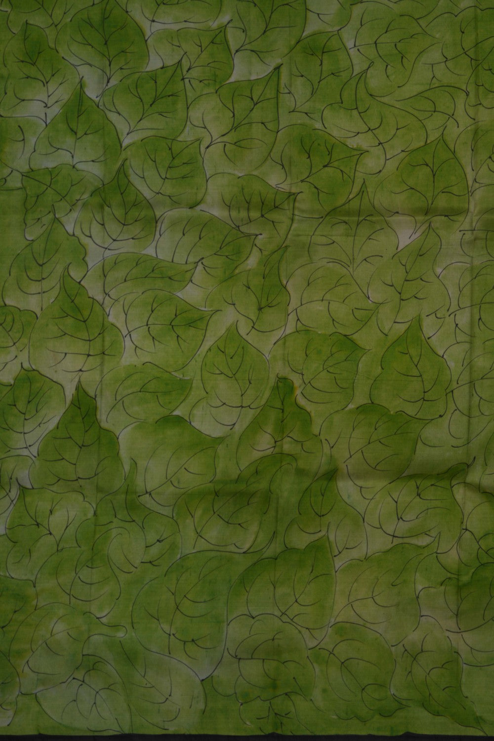 Image of Floral Painted Silk Saree