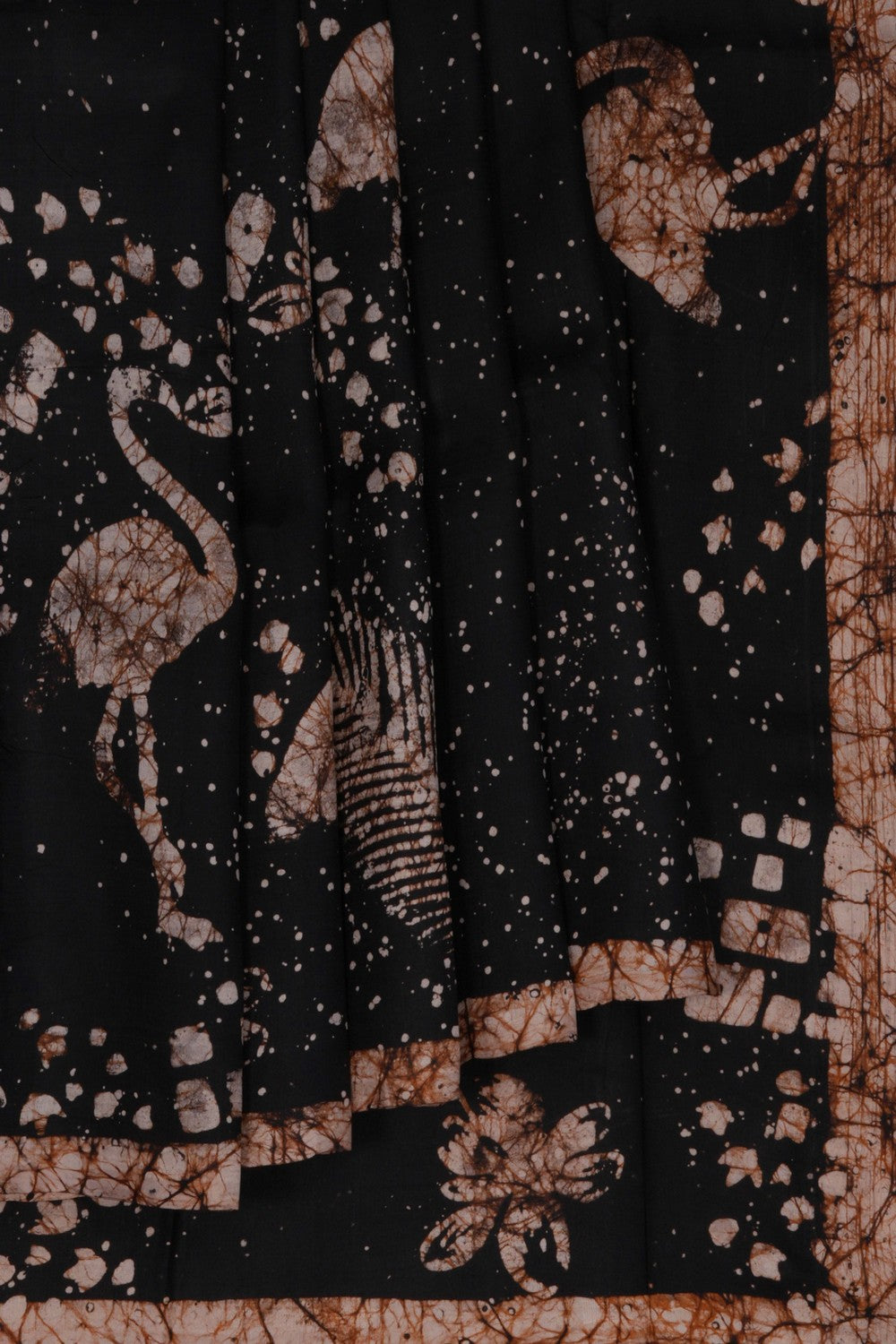 Black Painted Silk Saree