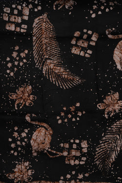 Image of Black Painted Silk Saree