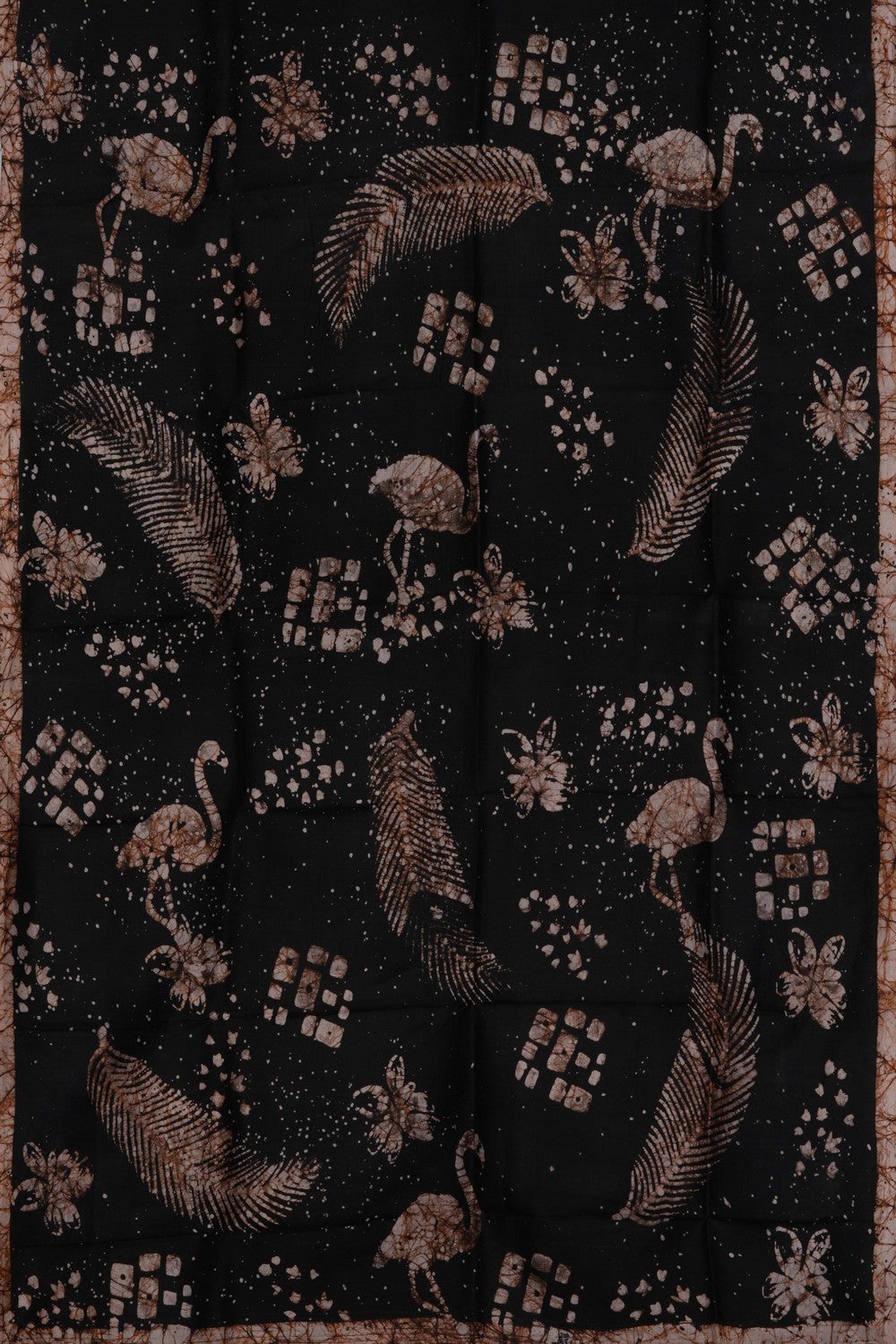 Black Painted Silk Saree