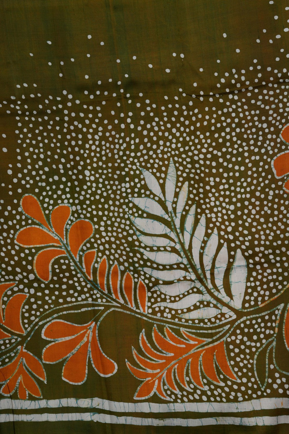 Image of Batik Painted Silk Saree