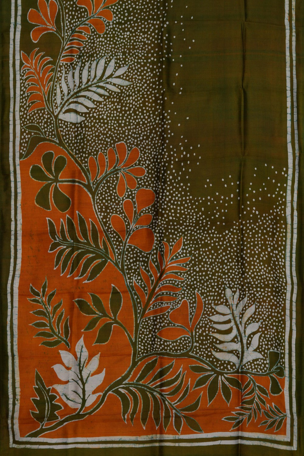 Image of Batik Painted Silk Saree