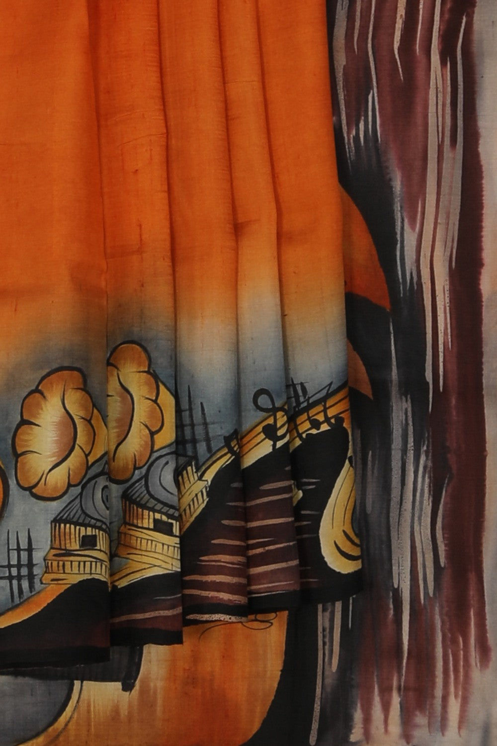 Image of Musical Charm Painted Silk Saree