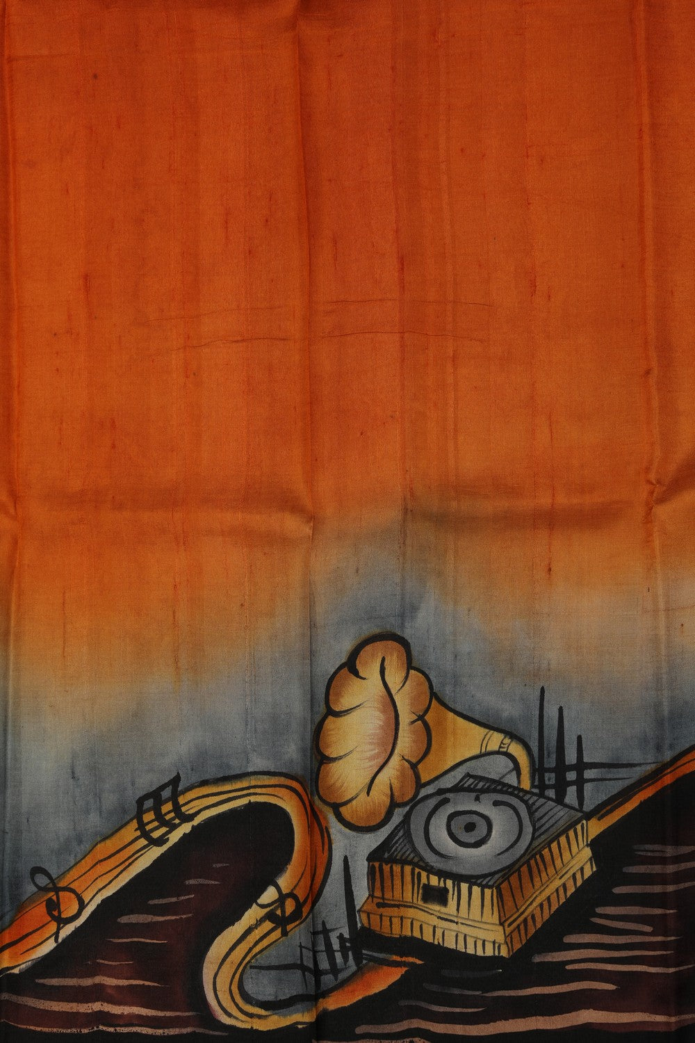 Image of Musical Charm Painted Silk Saree