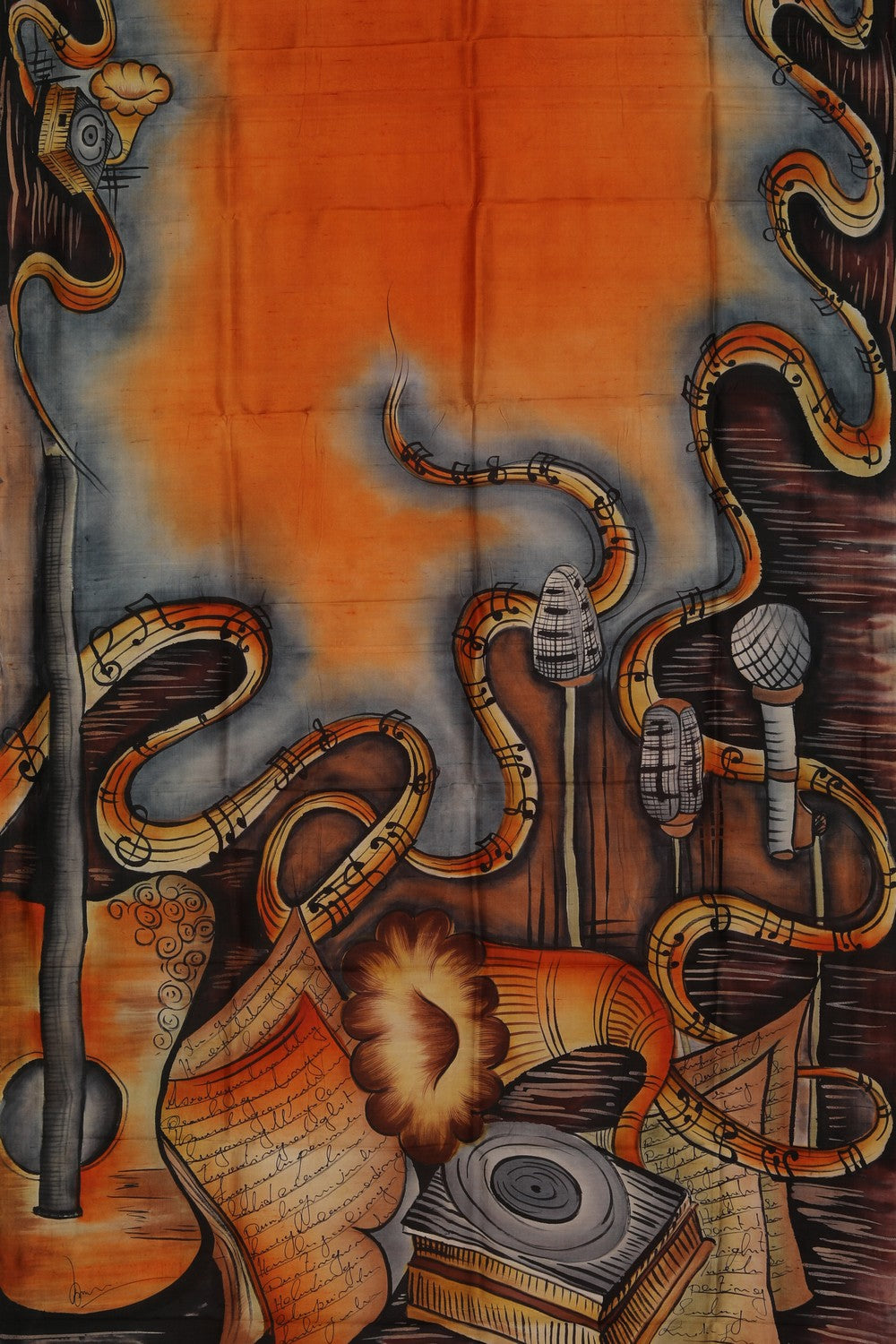 Image of Musical Charm Painted Silk Saree