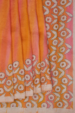 Image of A Kantha Embroidered Tussar Silk Saree