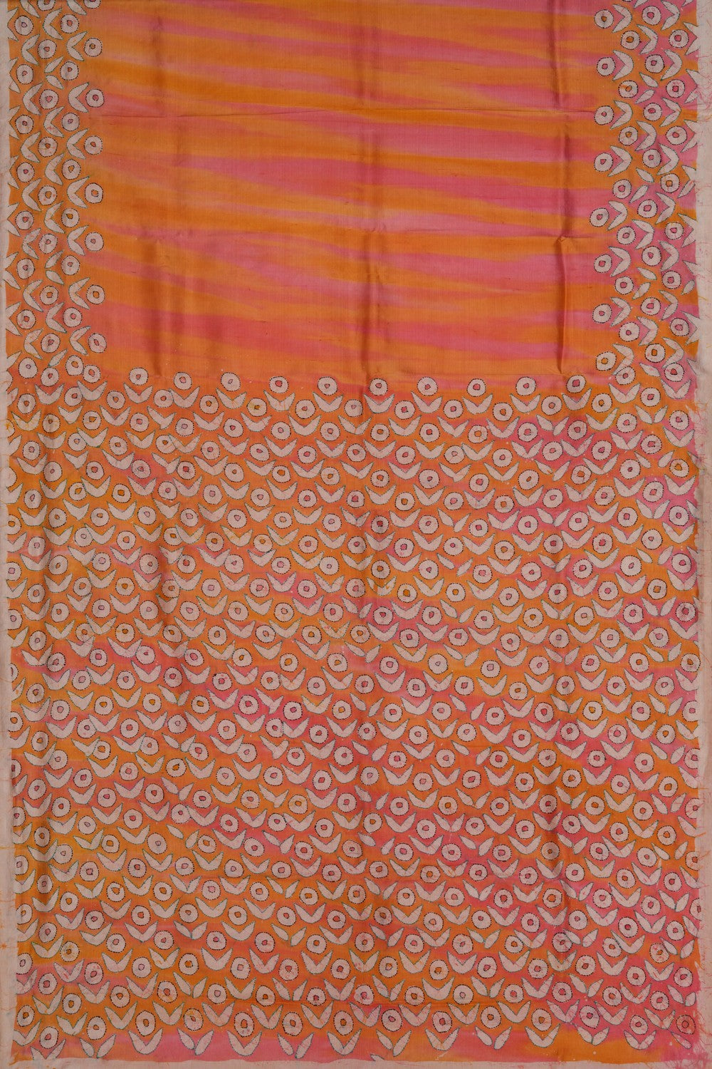 A Kantha Embroidered Tussar Silk Saree