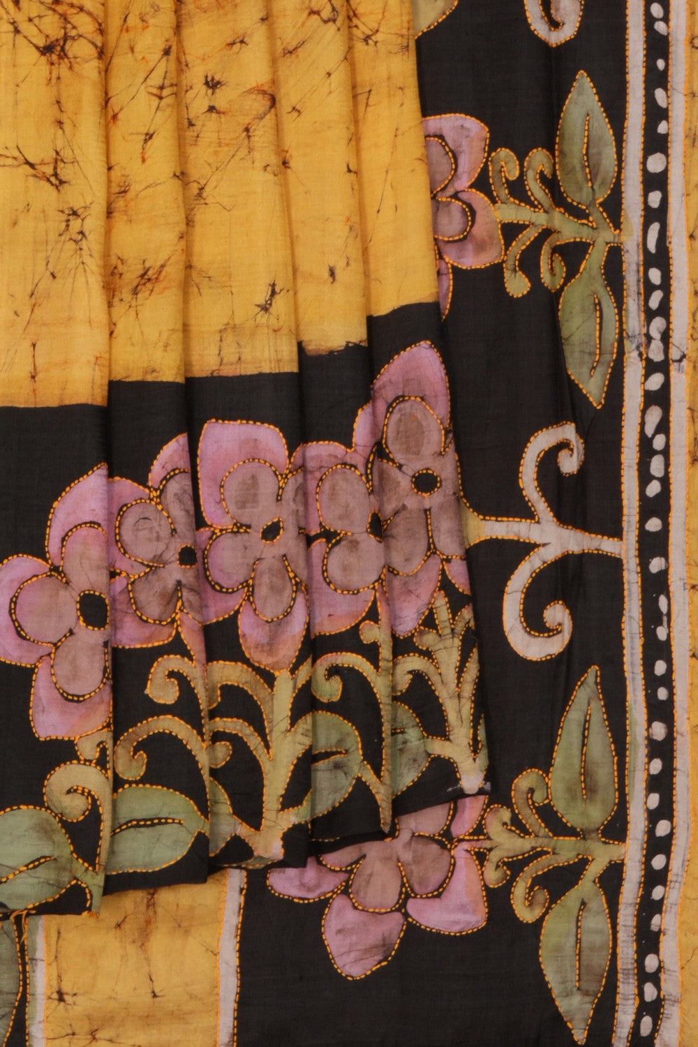 Image of Batik Tussar Silk Saree