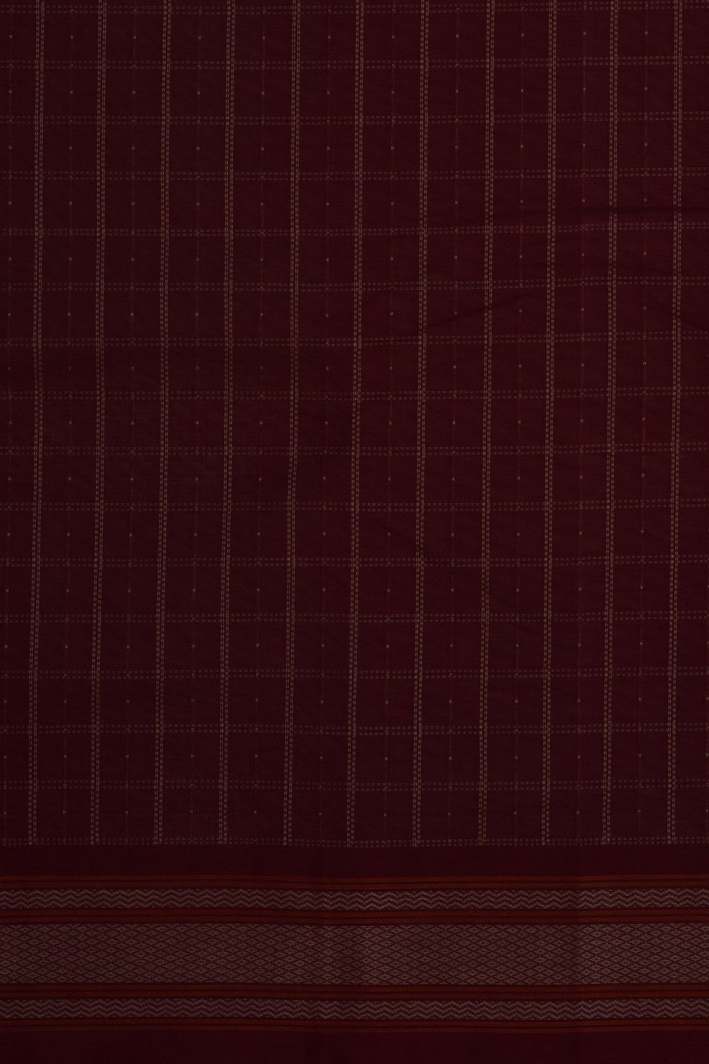 Kanchi Cotton Kattam Maroon Saree