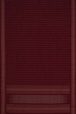 Image of Kanchi Cotton Kattam Maroon Saree