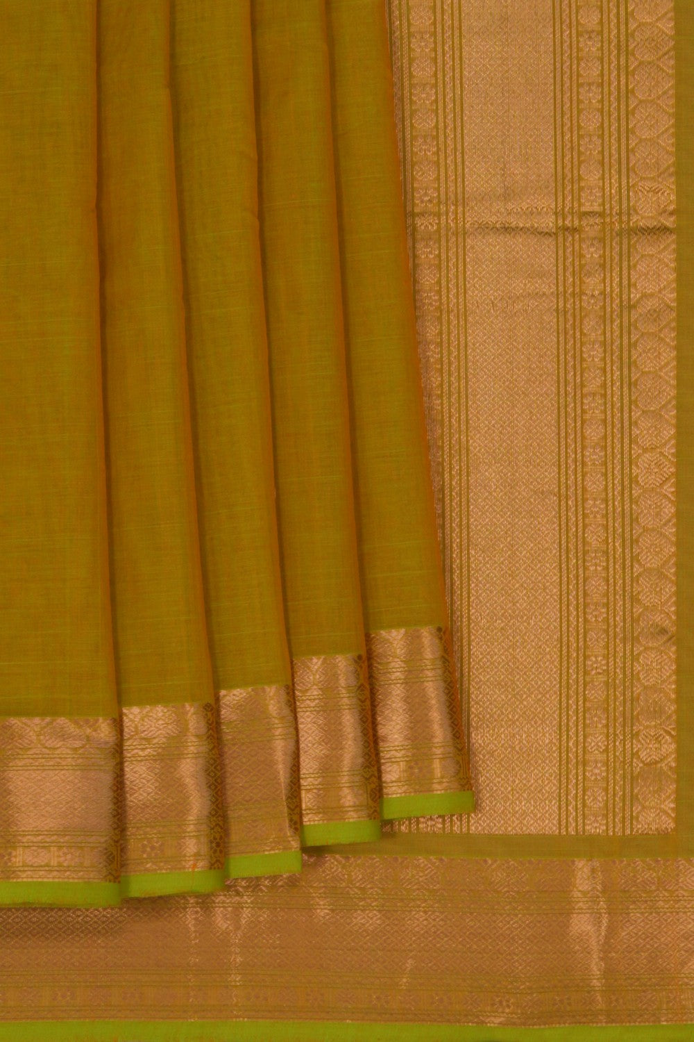 Kanchi Cotton Green Saree