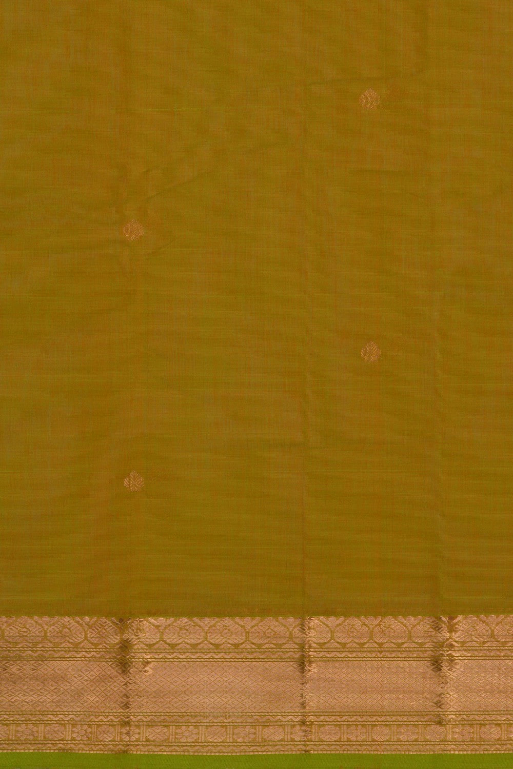 Kanchi Cotton Green Saree