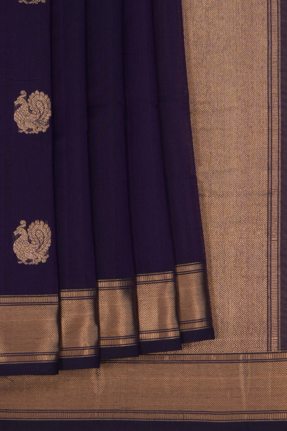 Kanchi Cotton Purple Saree