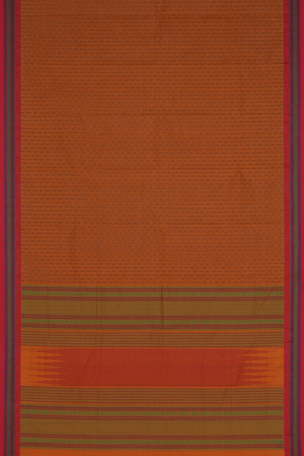 Kanchi Cotton Kattam Mustard Saree