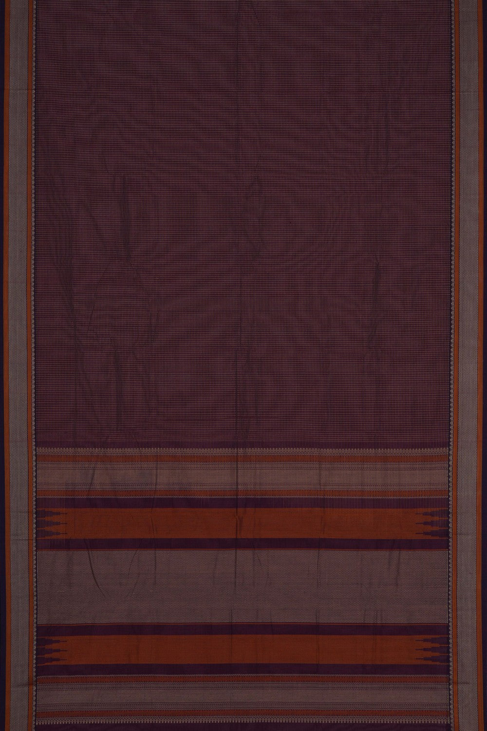 Kanchi Cotton Kattam Purple Saree