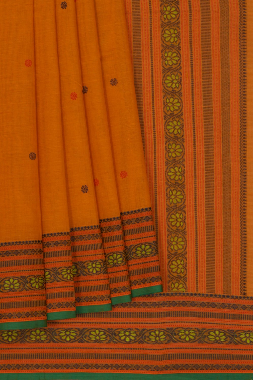 Kanchi Cotton Mustard Saree