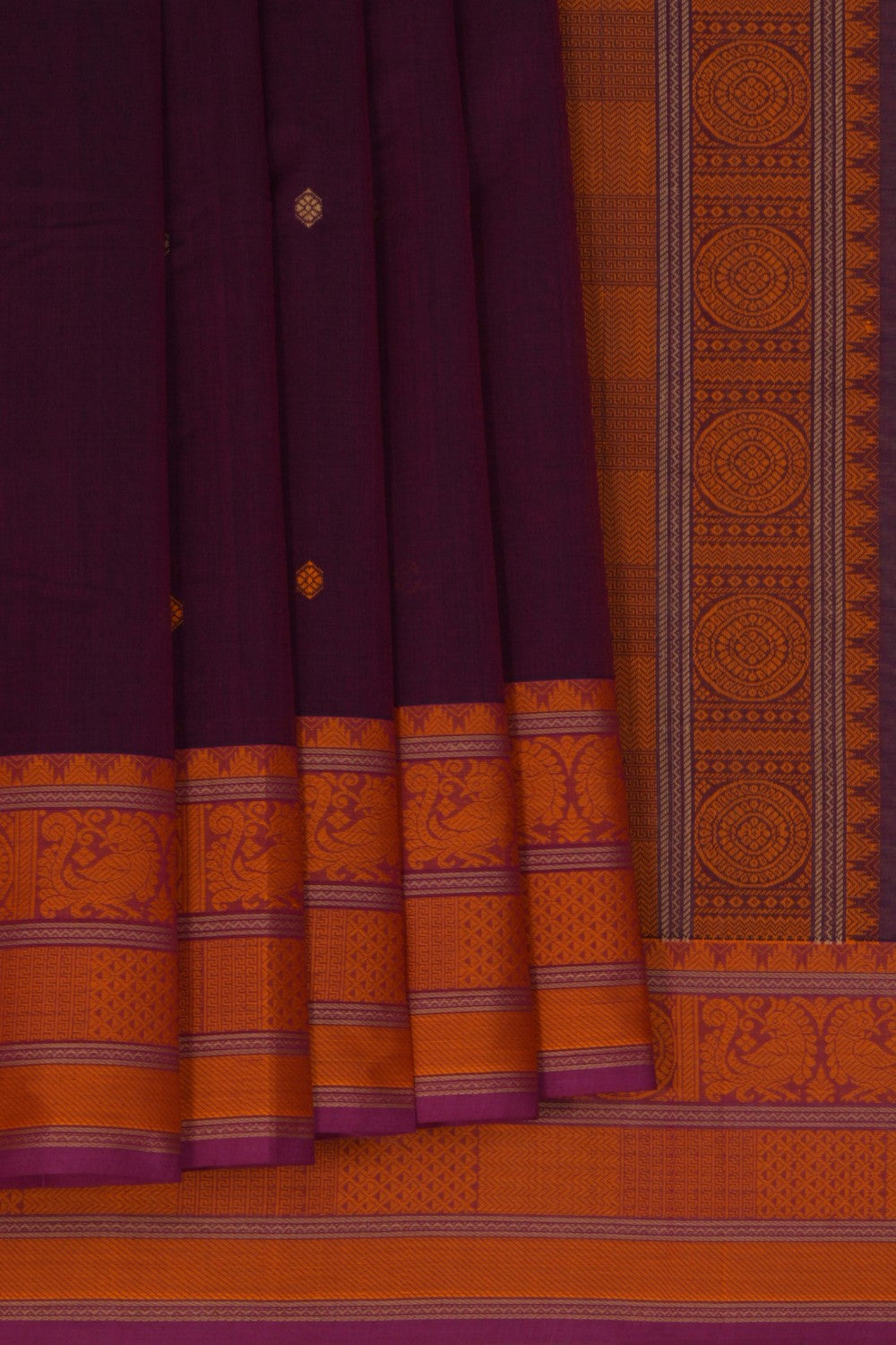 Kanchi Cotton Violet Saree