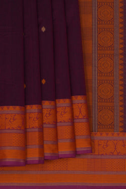 Image of Kanchi Cotton Violet Saree