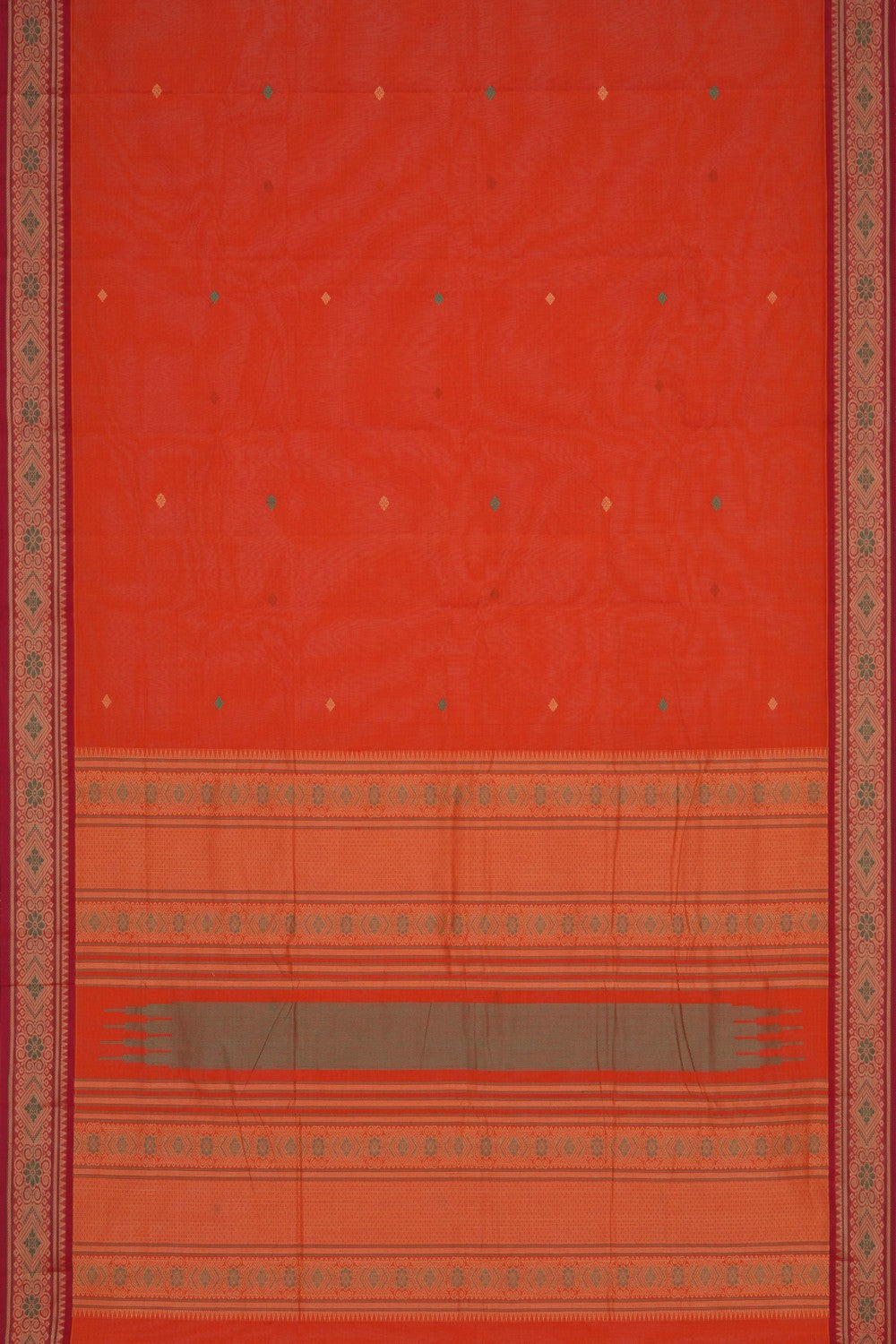 Kanchi Cotton Orange Saree