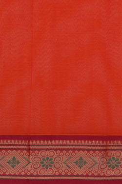 Image of Kanchi Cotton Orange Saree