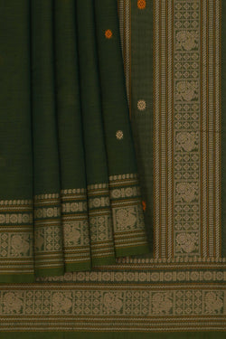Image of Kanchi Cotton Green Saree