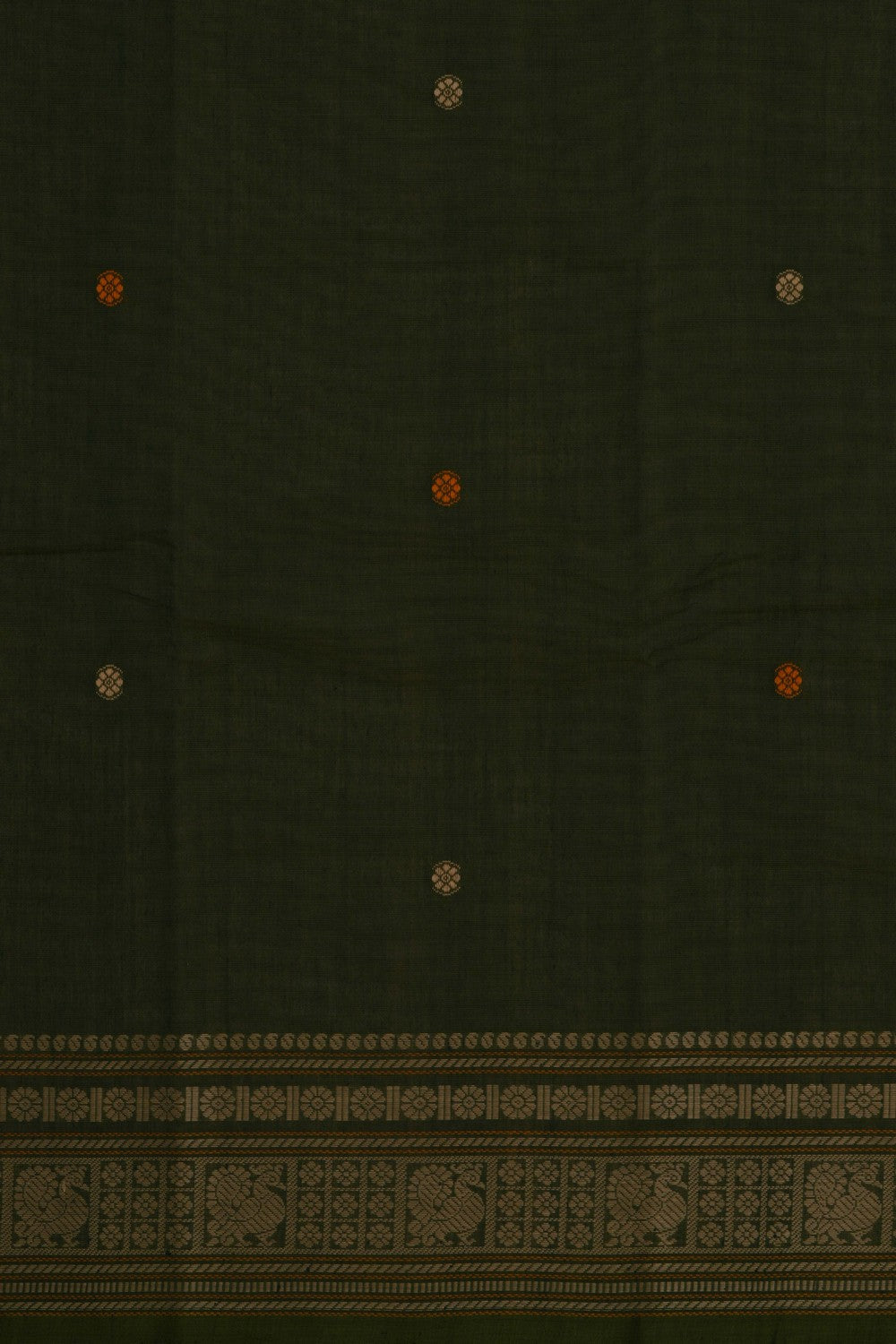 Kanchi Cotton Green Saree