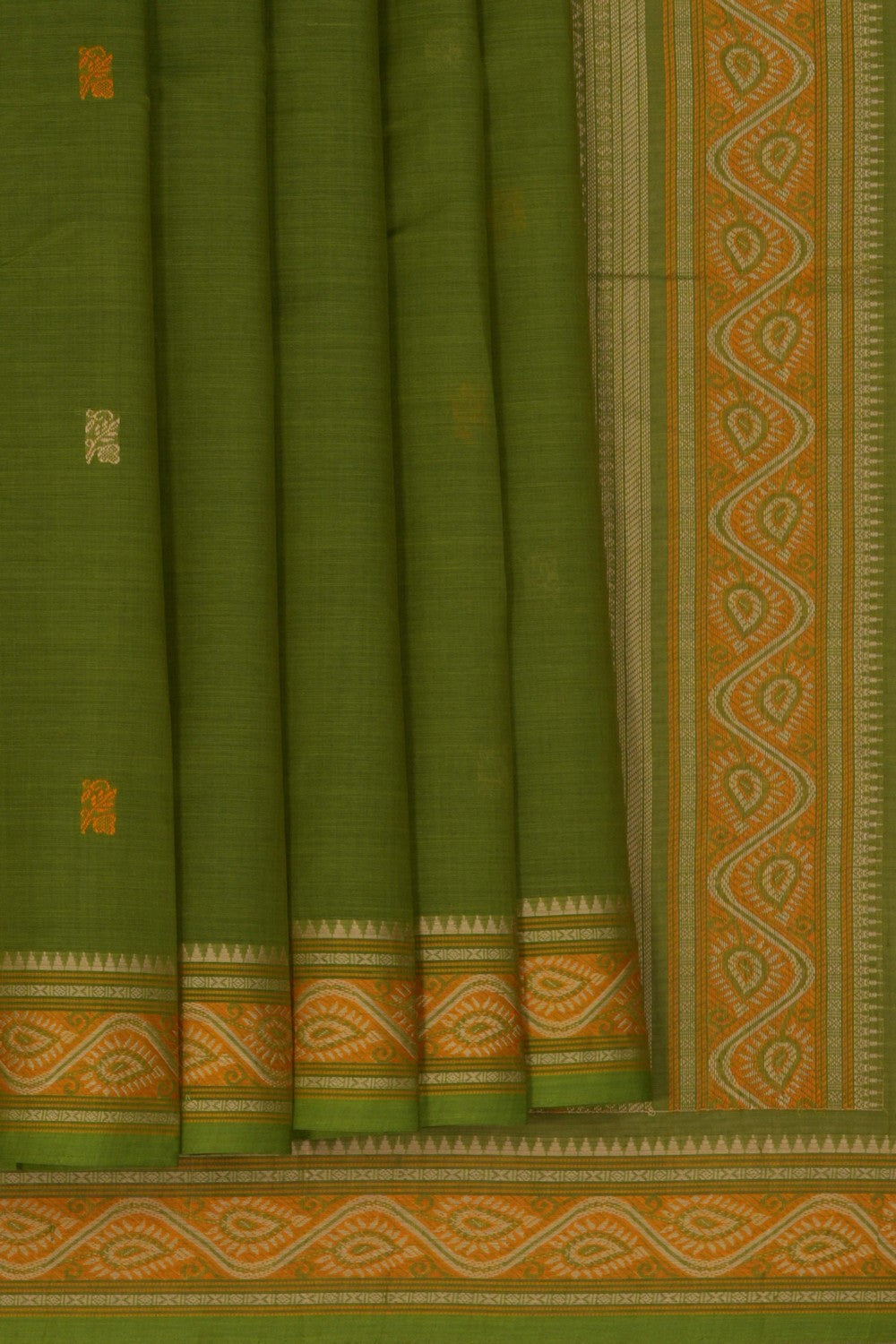 Image of Kanchi Cotton Green Saree