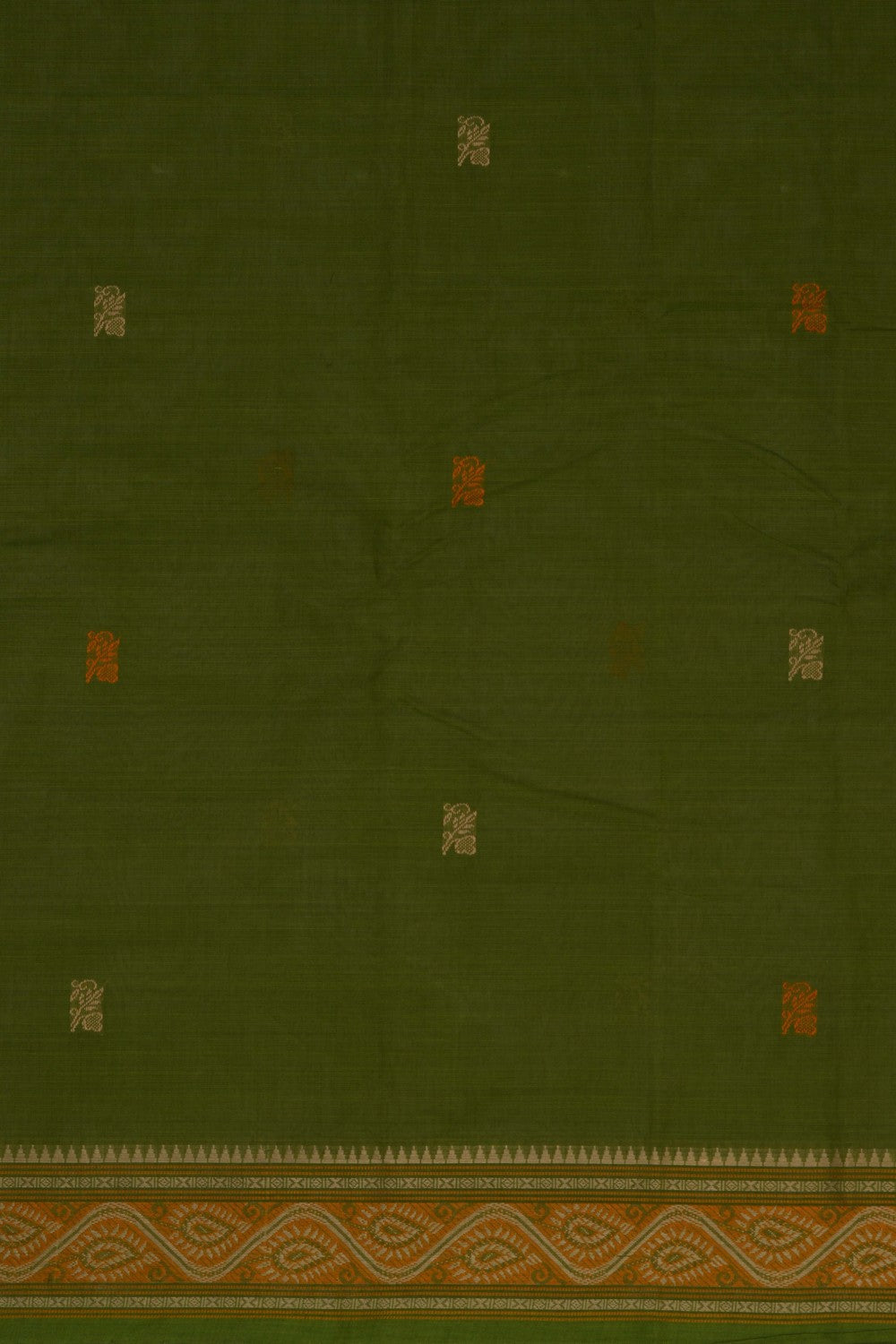 Kanchi Cotton Green Saree