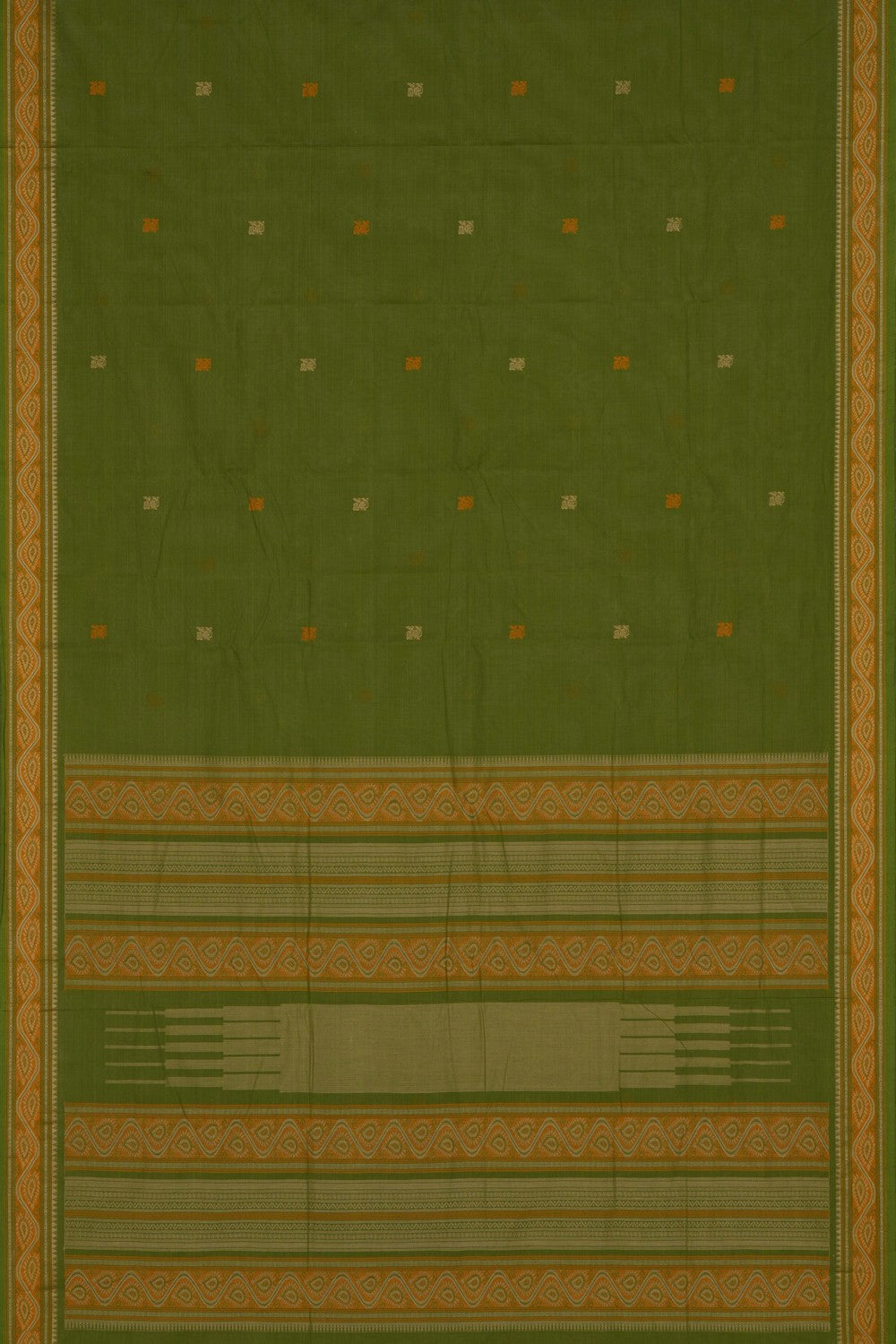 Kanchi Cotton Green Saree