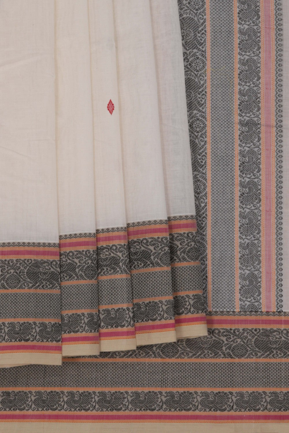 Kanchi Cotton White Saree