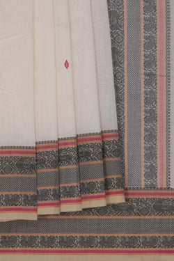 Image of Kanchi Cotton White Saree