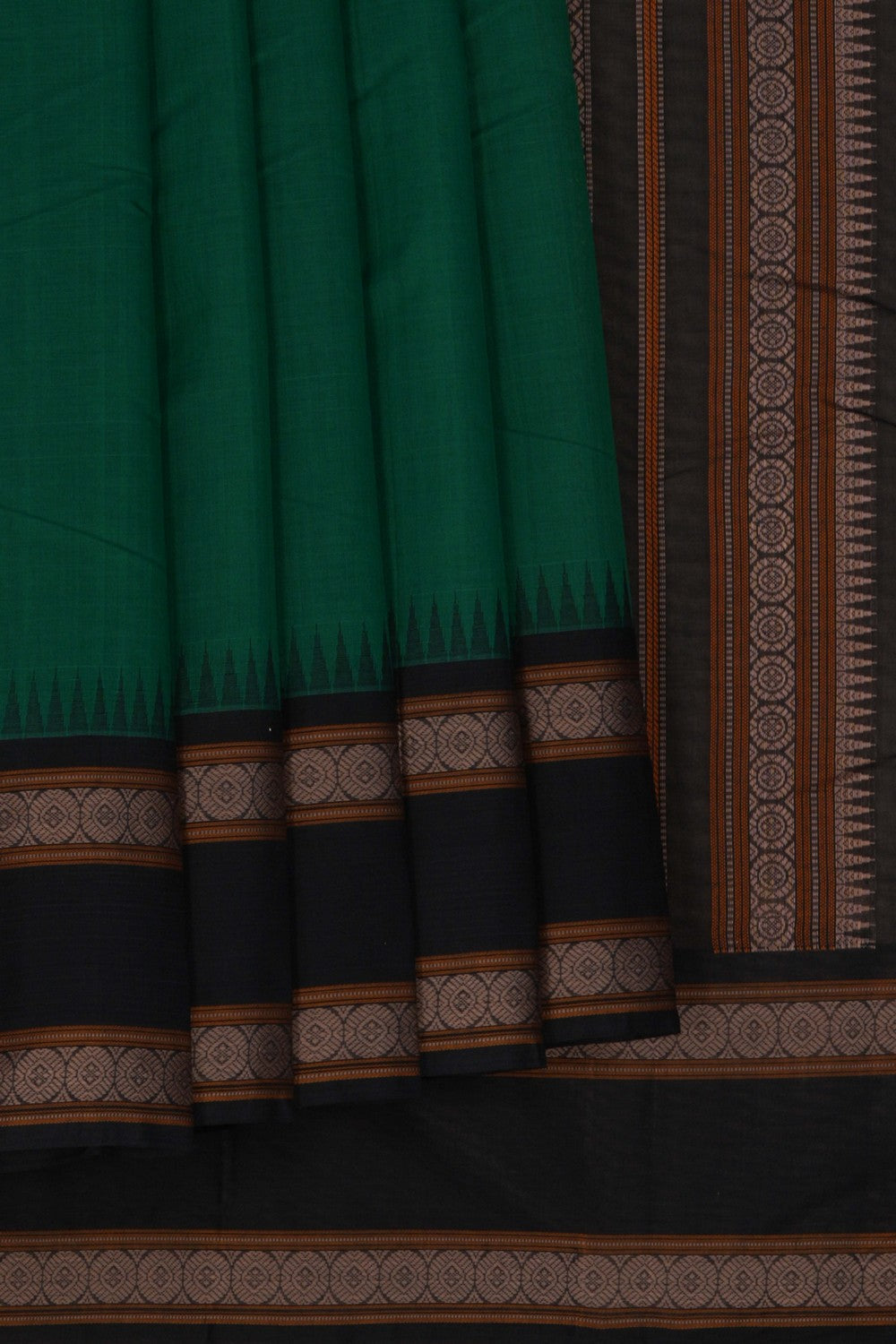 Kanchi Cotton Green Saree