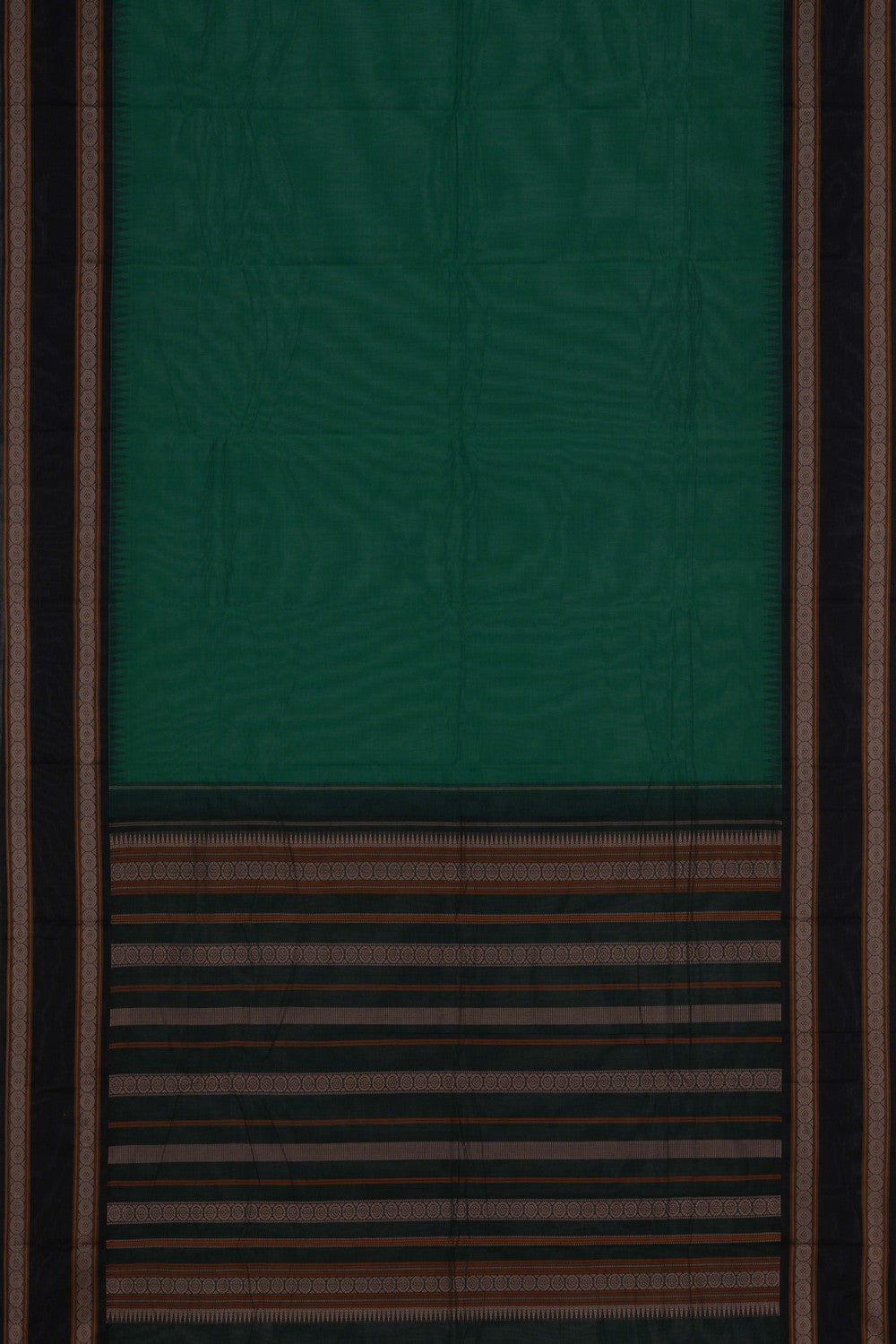 Kanchi Cotton Green Saree