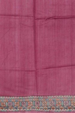 Image of Madhubani Printed Tussar Silk Saree