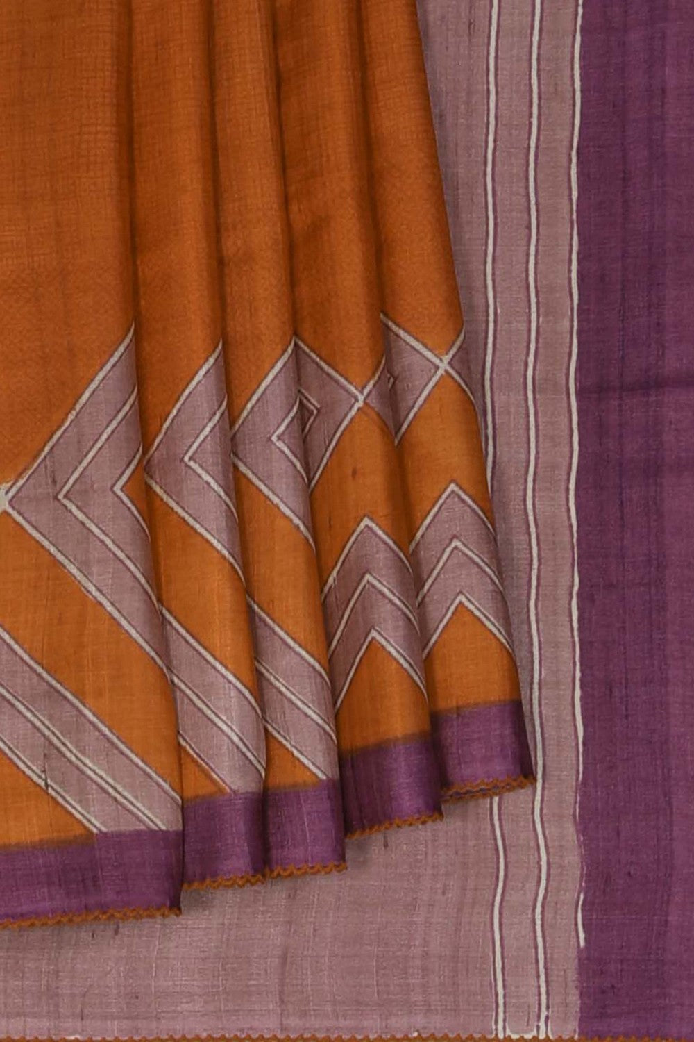 Printed Tussar Silk Saree